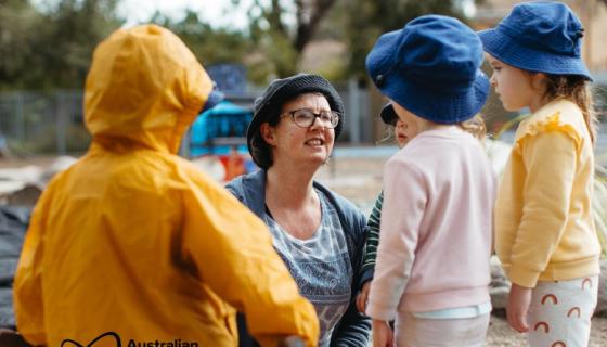 Childhood educator working with children 