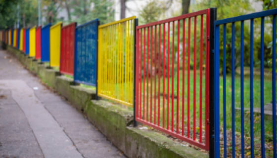 Coloured fence line